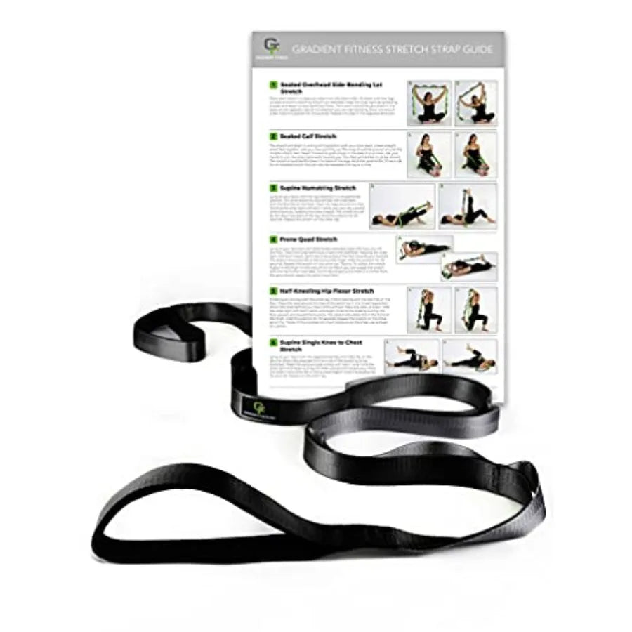 Stretching Strap for Physical Therapy 12 Multi-Loop Stretch Strap 1 W x 8' L Neoprene Handles Yoga Straps for Stretching Leg St