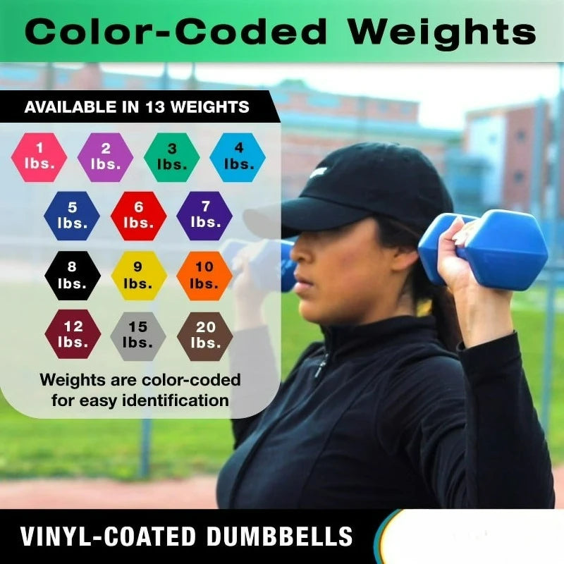 Vinyl Coated Dumbbell For Strength Training Home Gym