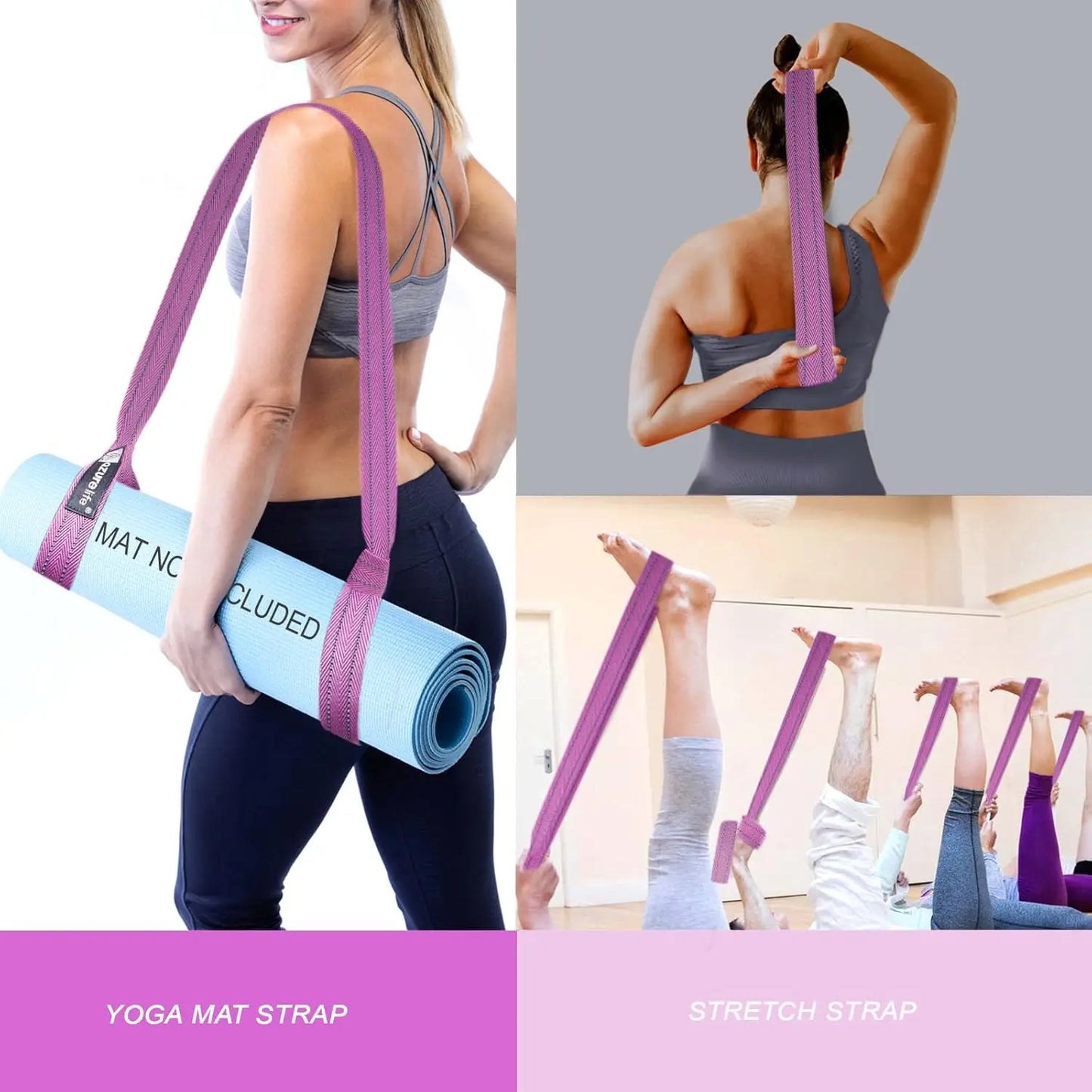 Yoga Mat Sling for Easy Carrying, Adjustable Straps Hold Mats Securely