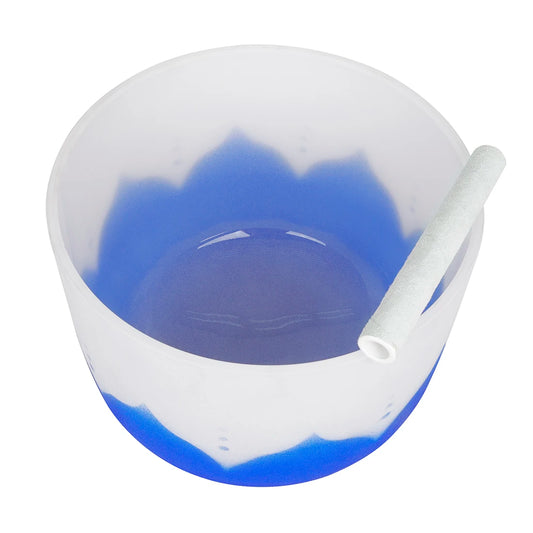 13 Inch Note D Crystal Singing Bowl Meditation Sheepskin Crystal Lotus Singing Bowl Frosted Therapy Crystal Sound Stick