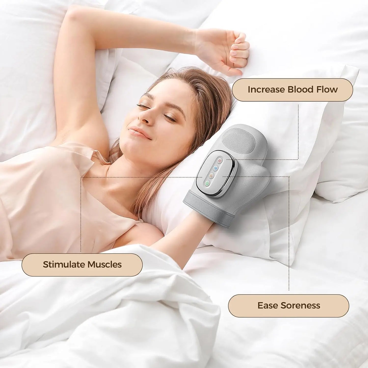 Cordless Hand Massager with Heat Compression Electric Finger Massager Updated Carpal Tunnel Relief & Wrist Relief Massage Gift