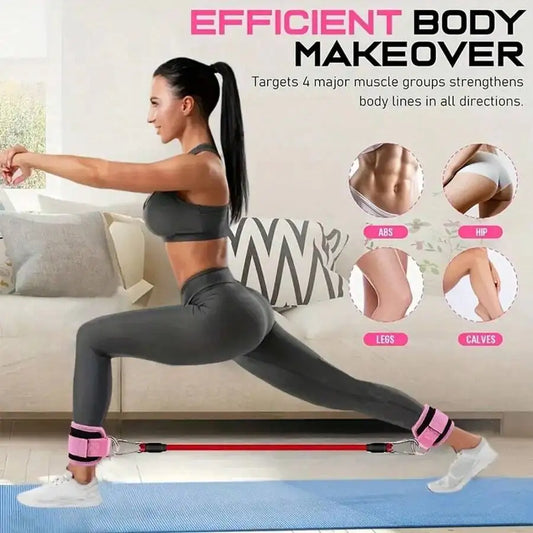 5pcs Ankle Resistance Bands Set – Adjustable Straps for Leg, Glute & Strength Training, Yoga Pull Bands with Carry Bag