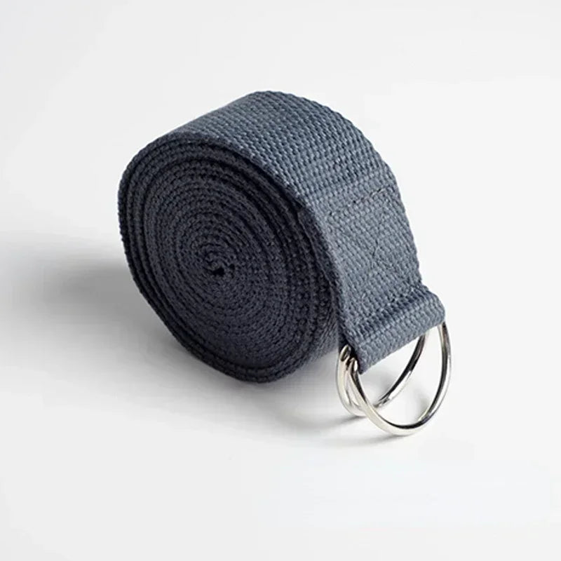 1.8mx3.8cm Yoga Strap Durable Cotton Exercise Straps Adjustable D-Ring Buckle Gives Flexibility for Yoga Stretching