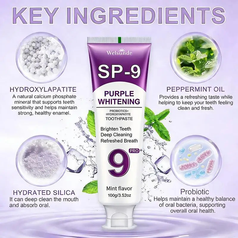 Welsunde Hydroxyapatite Whitening Toothpaste for Fresh Breath and Gum Care