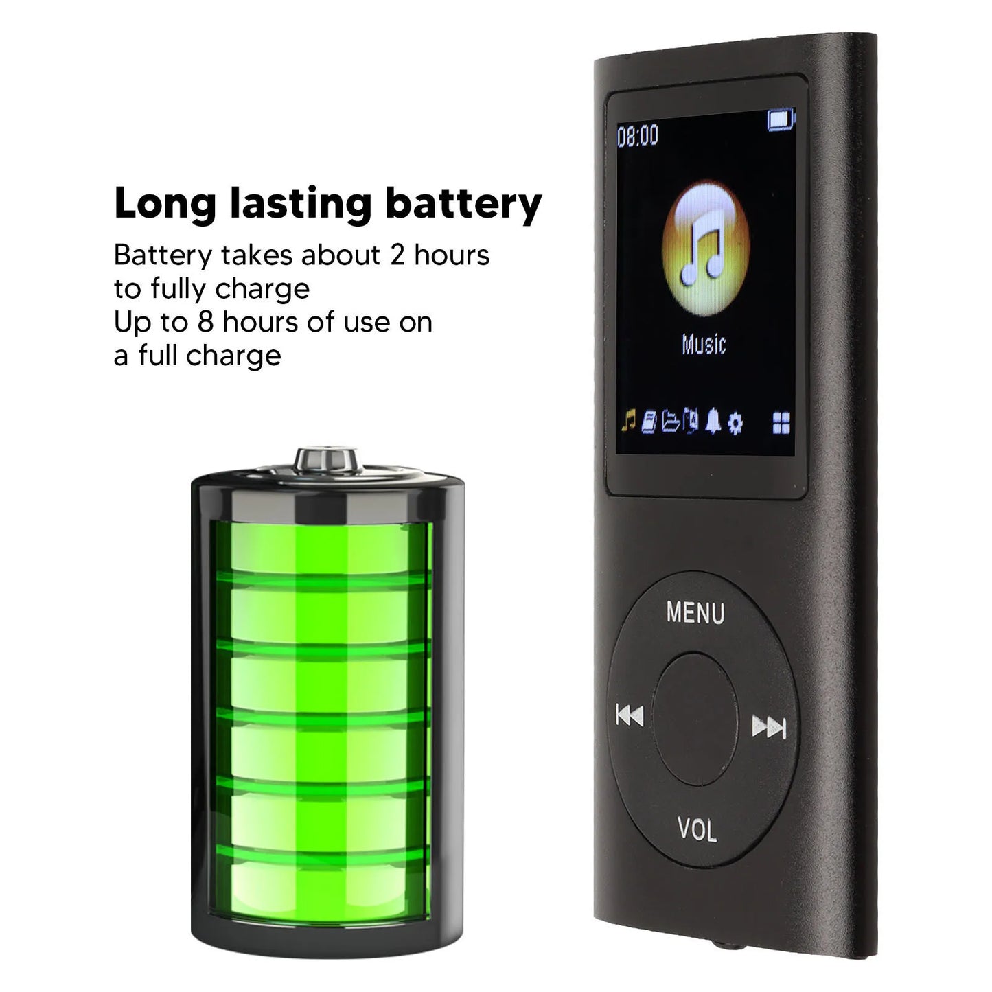 MP3 Player MP3 Player Stylish Multifunctional Lossless Sound Slim 1.8 Inch LCD Screen Portable MP3 Music Player MP3 Music Player