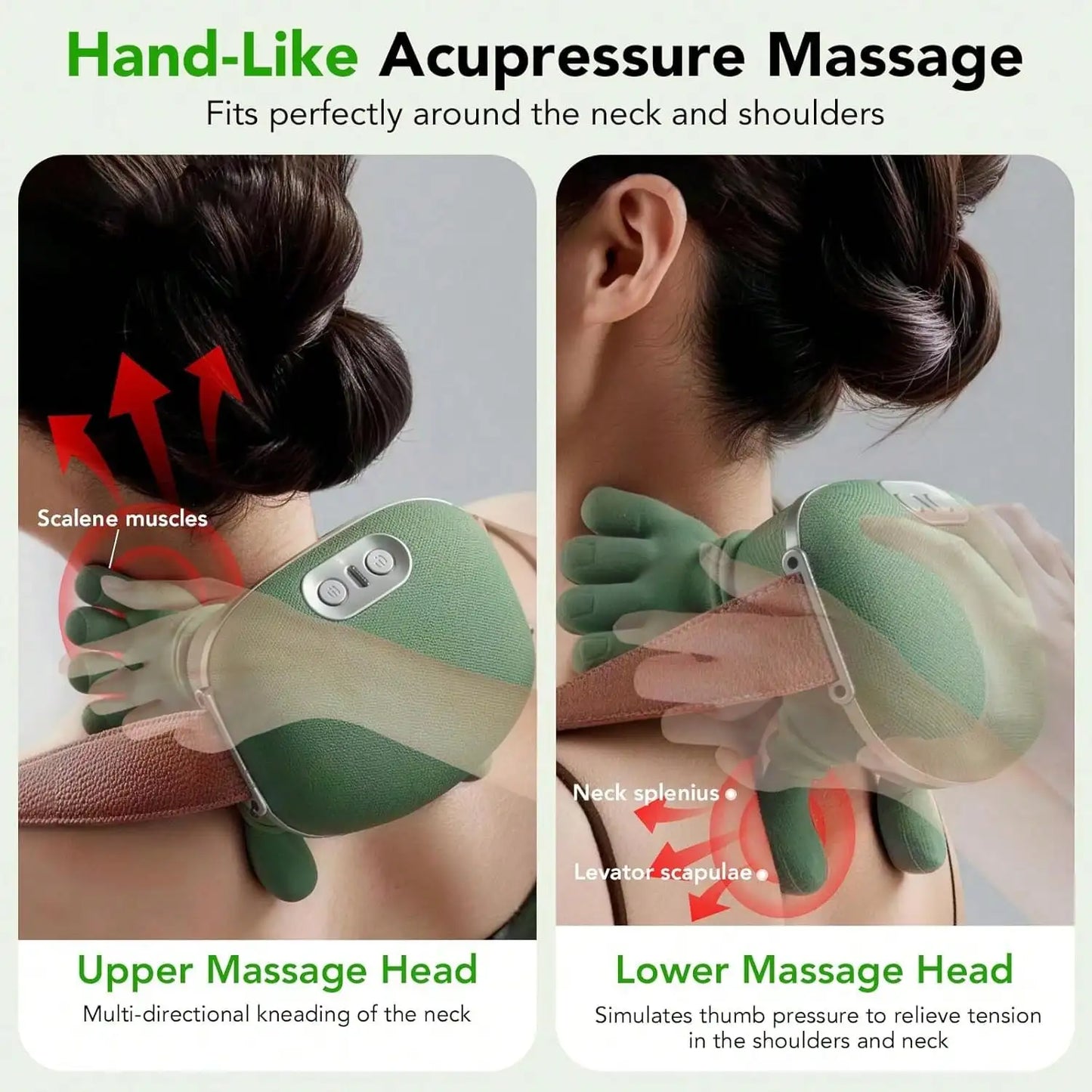 4D Neck Massager With Heat USB Portable Deep Kneading