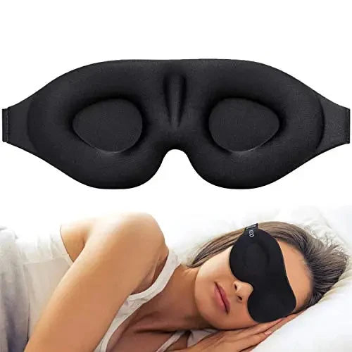 Flash sale : Eye Mask for Sleeping 3D Contoured Cup Blindfold Concave Molded Night Sleep Mask Block Out Light with Women Men with Earplugs