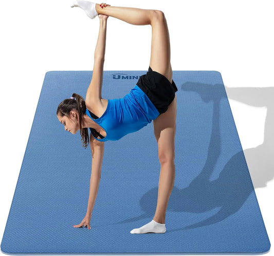 Yoga Mat For Men And Women 1/4 & 2/5 Inch Extra Thick TPE Fitness Mat For Home Gym Workout, Non-Slip, Eco Friendly