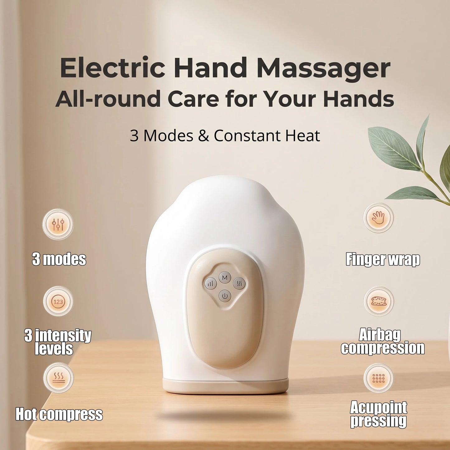 Hand Massager With Airbag Compression For Fingers, Wrist And Palm