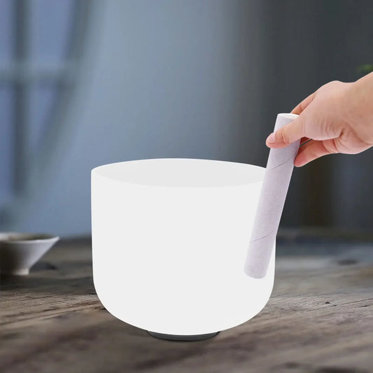 432 Hz Crystal Singing Bowl, Perfect Pitch, 8-Inch Singing Bowl for Sound Healing, Meditation, and Prayer