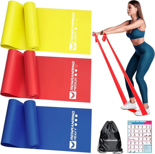 Resistance Bands Set for Exercise, Physical Therapy, Pilates, Yoga & Rehab - 3 Levels