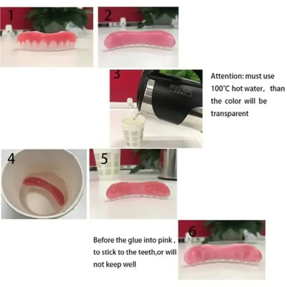 Soft Temporary Cosmetic Teeth Covers With Easy Application Design