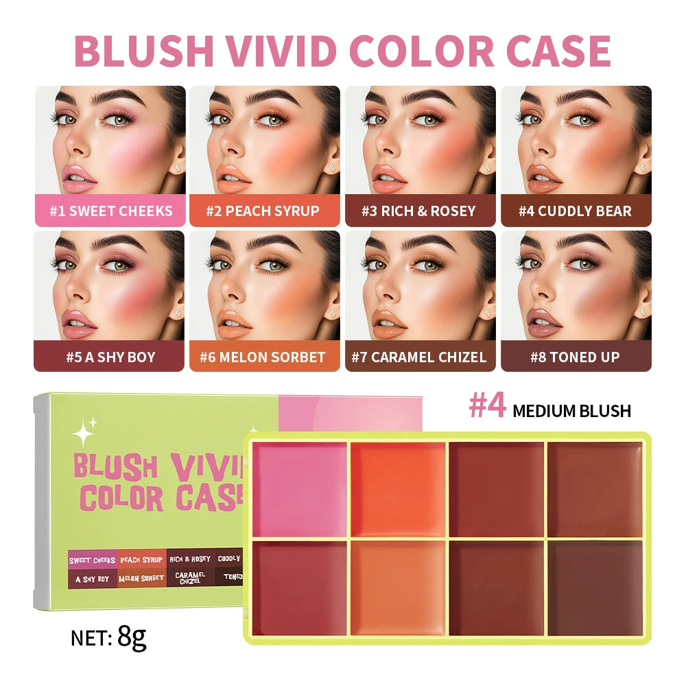 Ibcccndc Cream Blush Palette for Natural Long Lasting Cheek Color