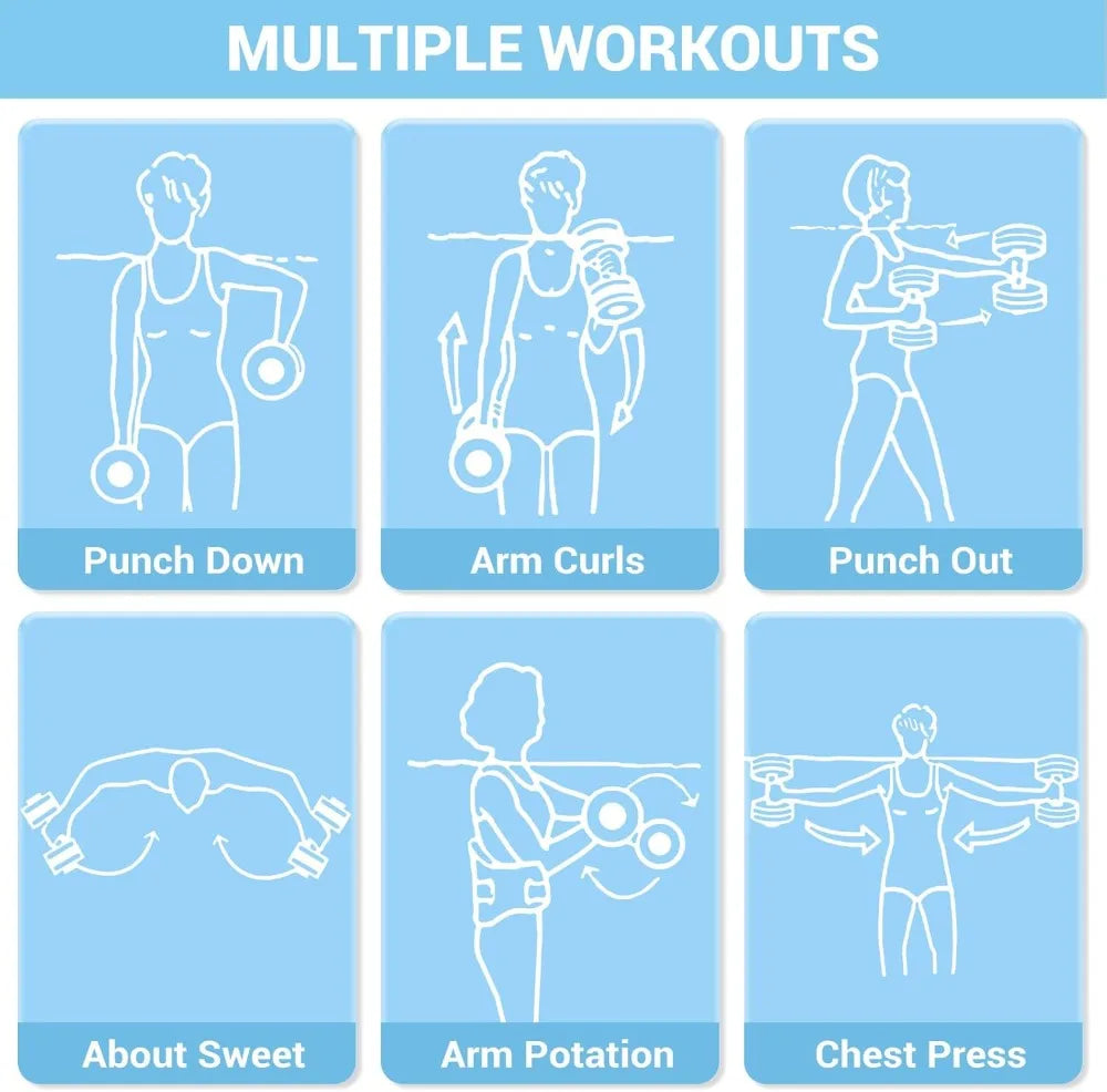 Water Dumbbells for Aquatic Exercise EVA Foam Pool Weights Set of 2