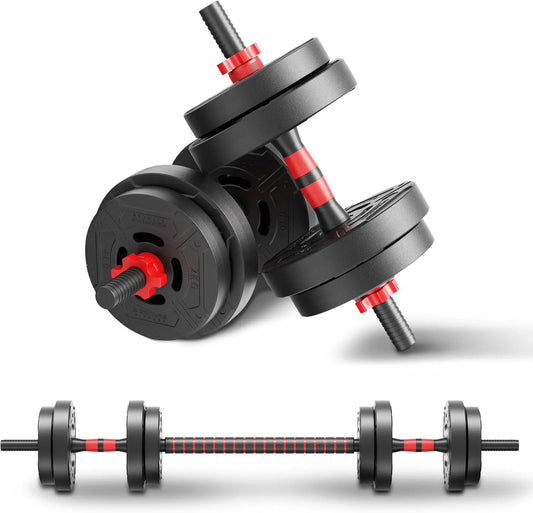 2-In-1 Adjustable Dumbbell Barbell Set for Home Workouts