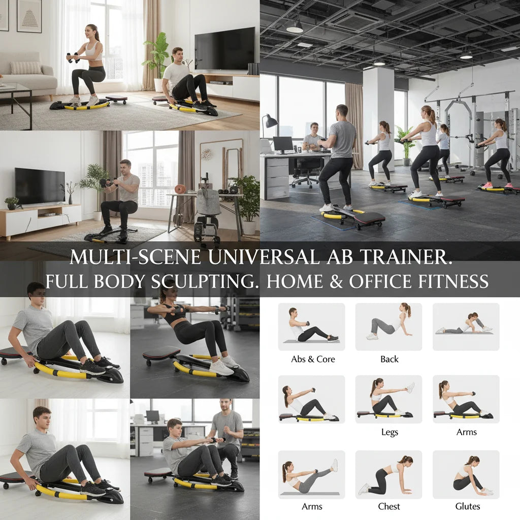 Ab Machine For Home Gym With LCD Display And Levels