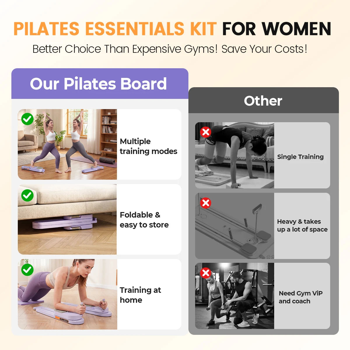 Adjustable Split Pilates Board 5 In 1 Full Body Trainer