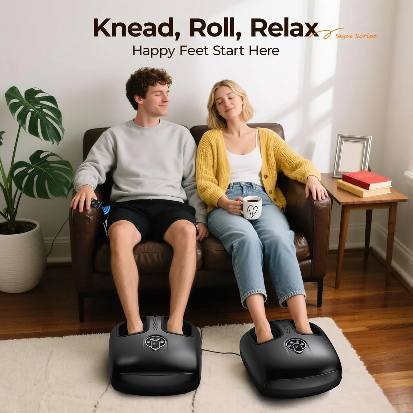 Shiatsu Foot Massager Electric Vibration Massage Machine with Air Compression 4 Modes 5 Levels Muscle Relax Tired Feet Relief
