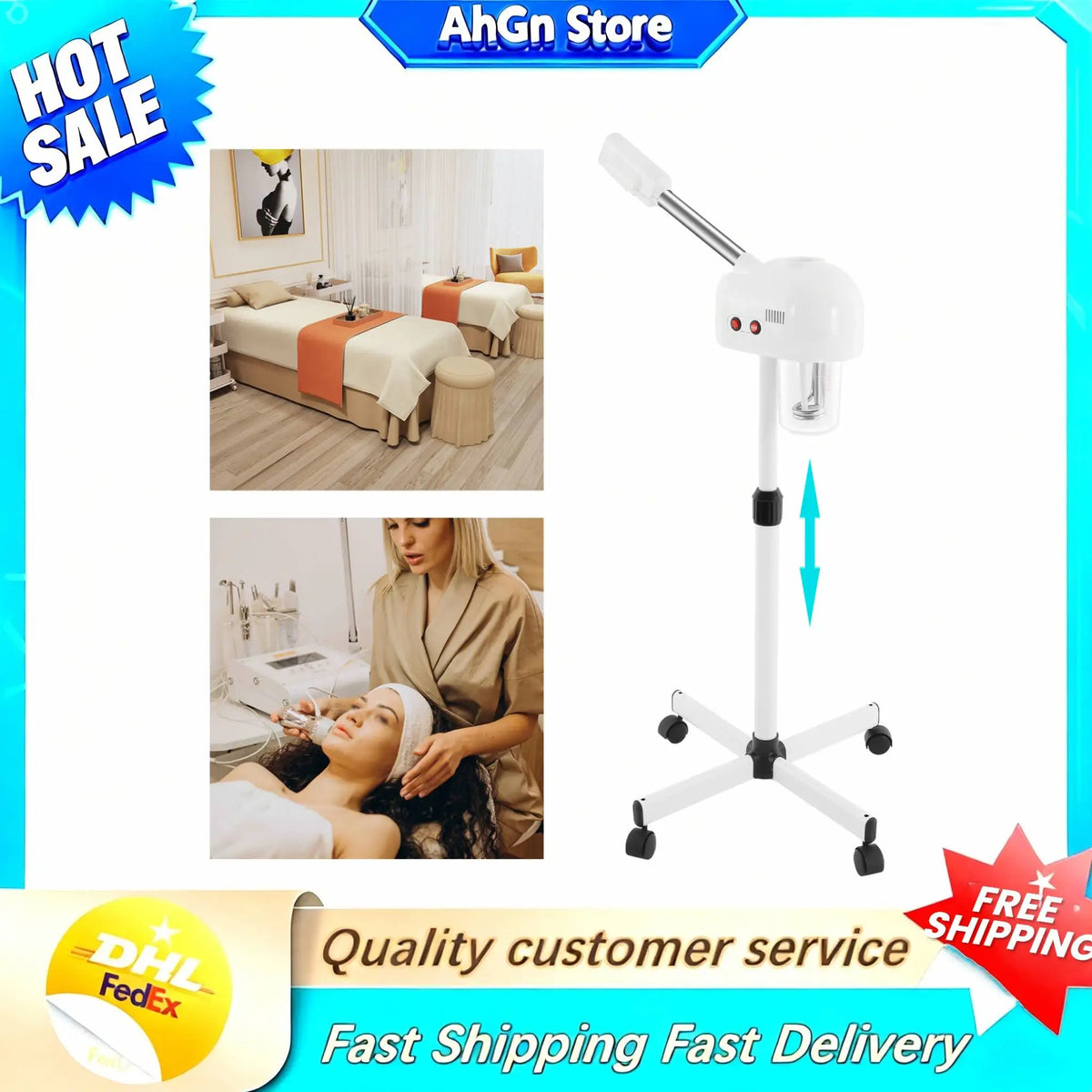 Ozone Facial Steamer for Professional Salon Spa Skin Care Treatments