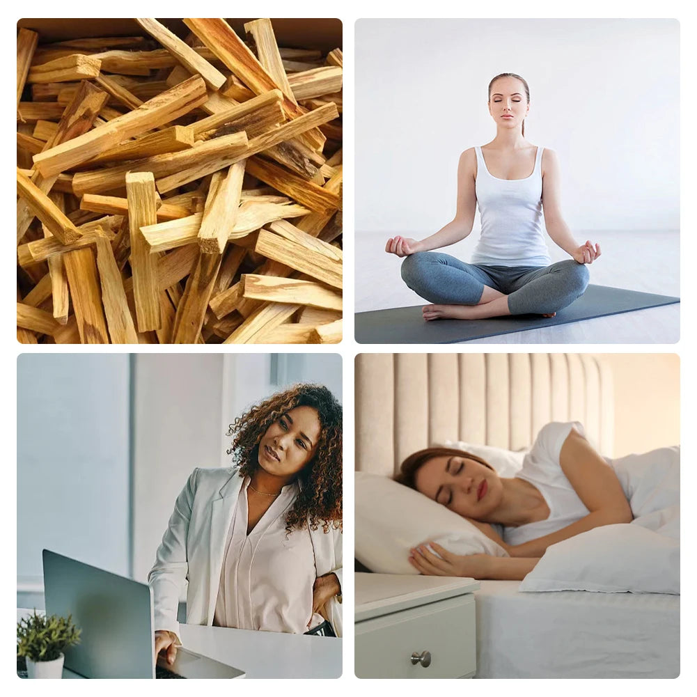 Palo Santo Scented Aroma Sticks Purifying Healing Stress Relief Natural Crude Wood Strips Smudge Sticks for Home Living Room