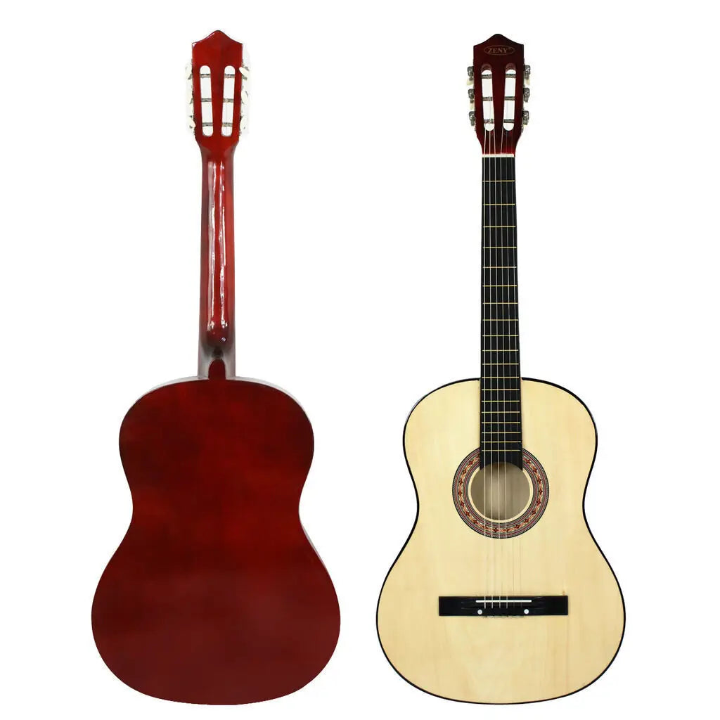 38 Inch Beginners Acoustic Guitar With Guitar Case, Strap, Tuner, Pick Natural