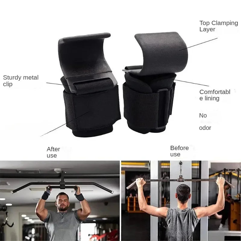 MIHJUSFDH Non-Slip Weight Lifting Hooks and Straps for Training
