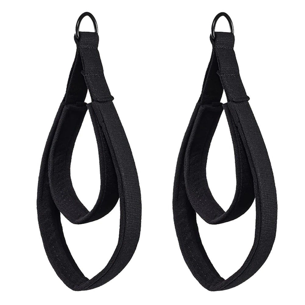 2Pcs Yoga Strap Elastic Double Ring Ankle Pilates Cord with Adjustable Buckle Exercise Straps Multi-Purpose for Home Gym Workout