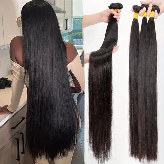 UVEOUS Brazilian Bone Straight Remy Human Hair Weft Bundles Extensions