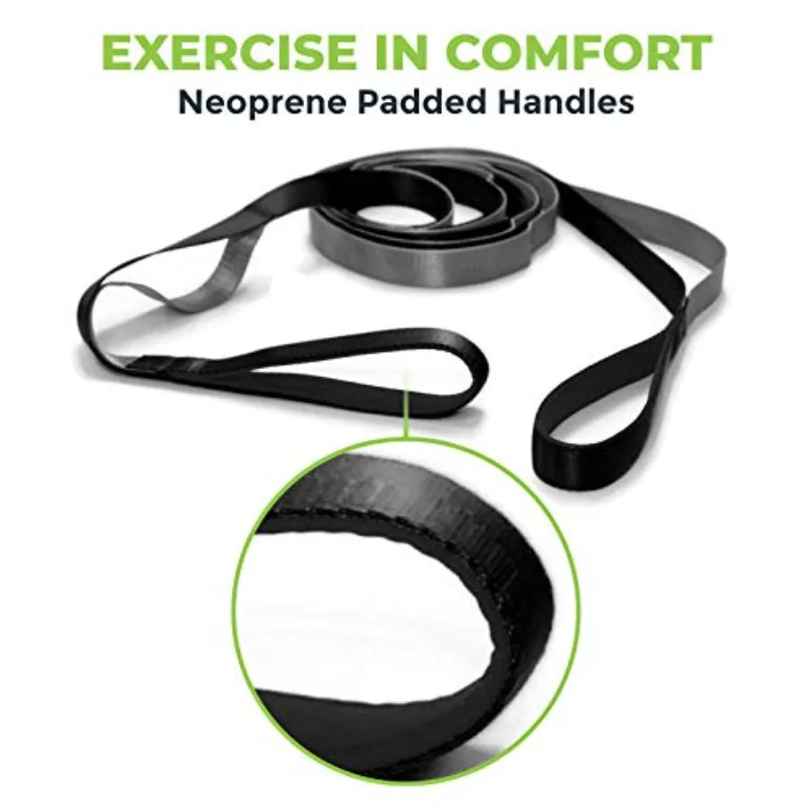 Stretching Strap for Physical Therapy 12 Multi-Loop Stretch Strap 1 W x 8' L Neoprene Handles Yoga Straps for Stretching Leg St