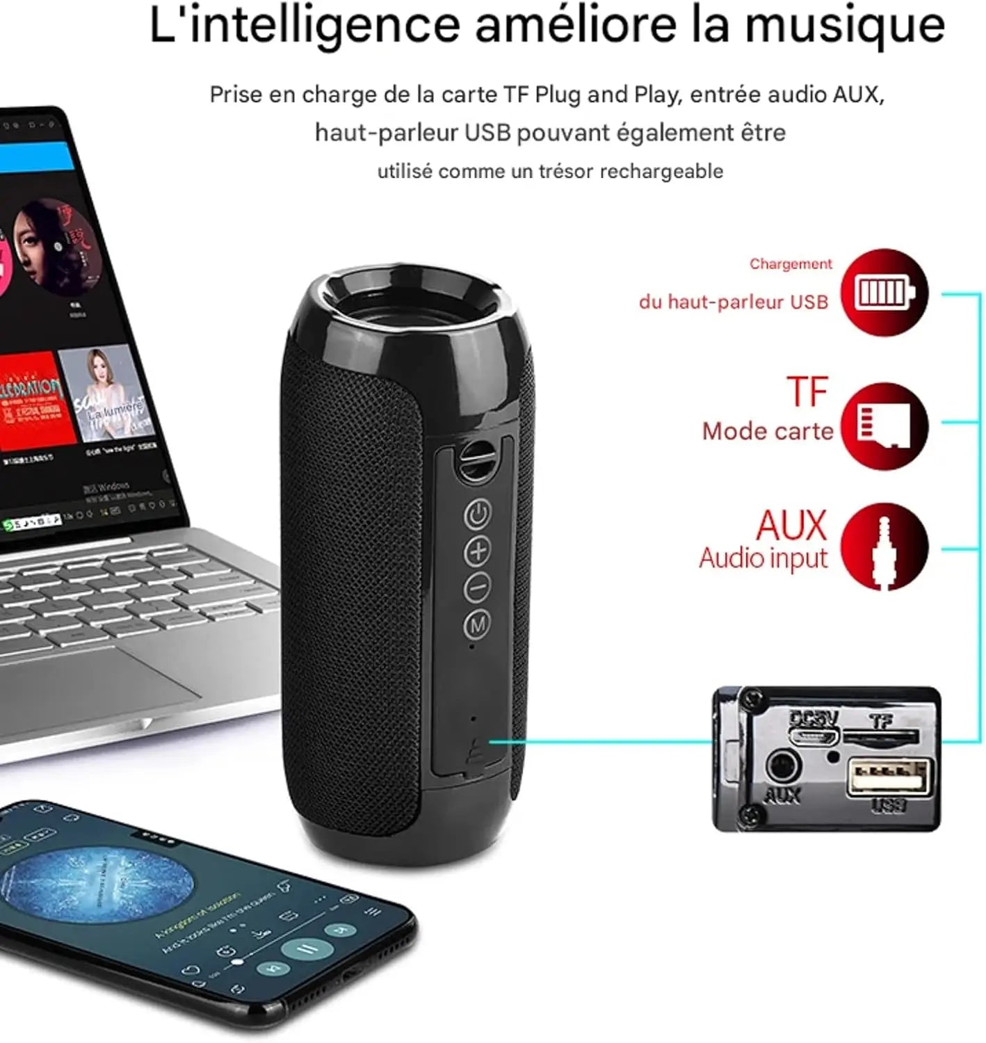 Portable Bluetooth speaker TG117, with subwoofer, supports memory card, USB music player, suitable for outdoor, home, and gift