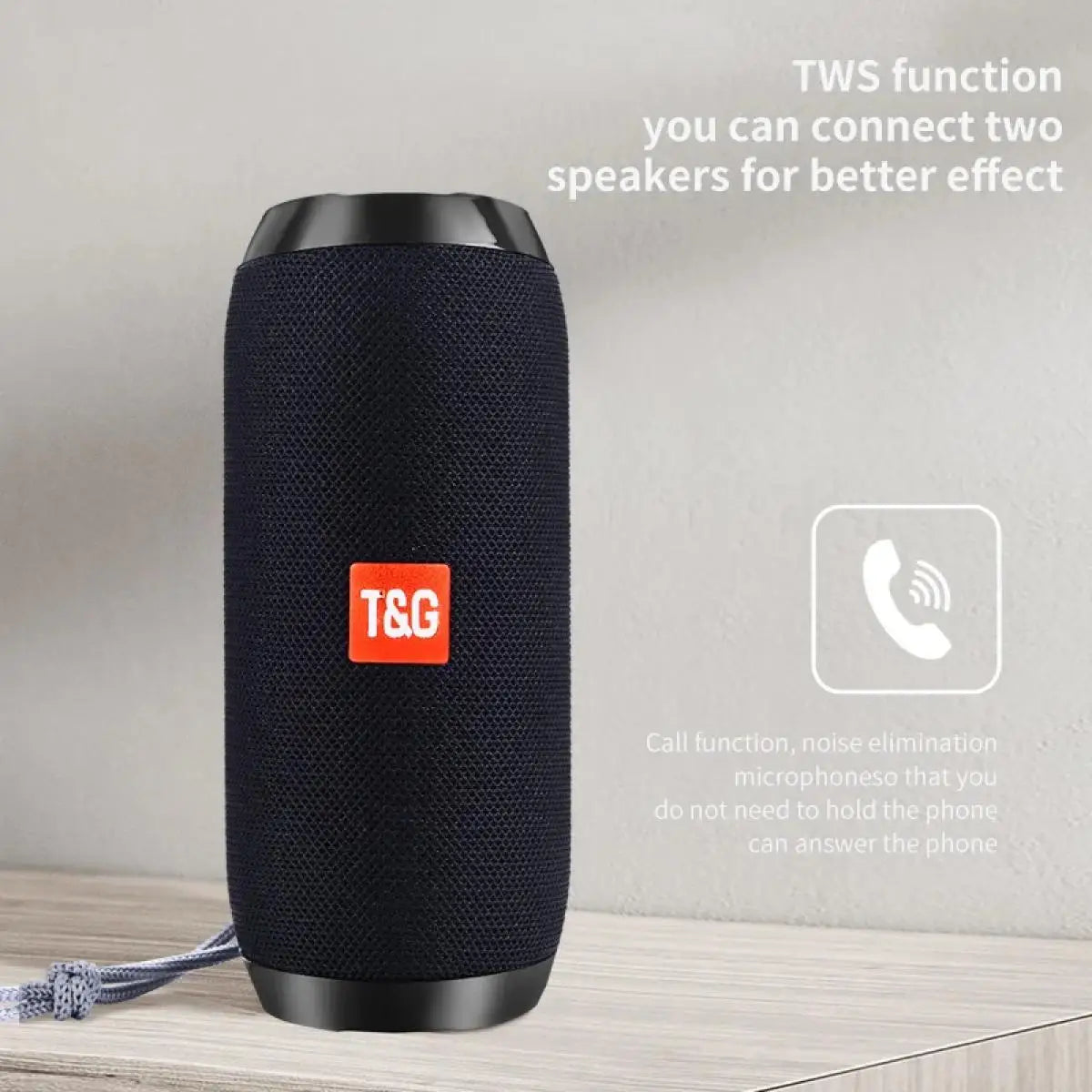 Portable Bluetooth speaker TG117, with subwoofer, supports memory card, USB music player, suitable for outdoor, home, and gift