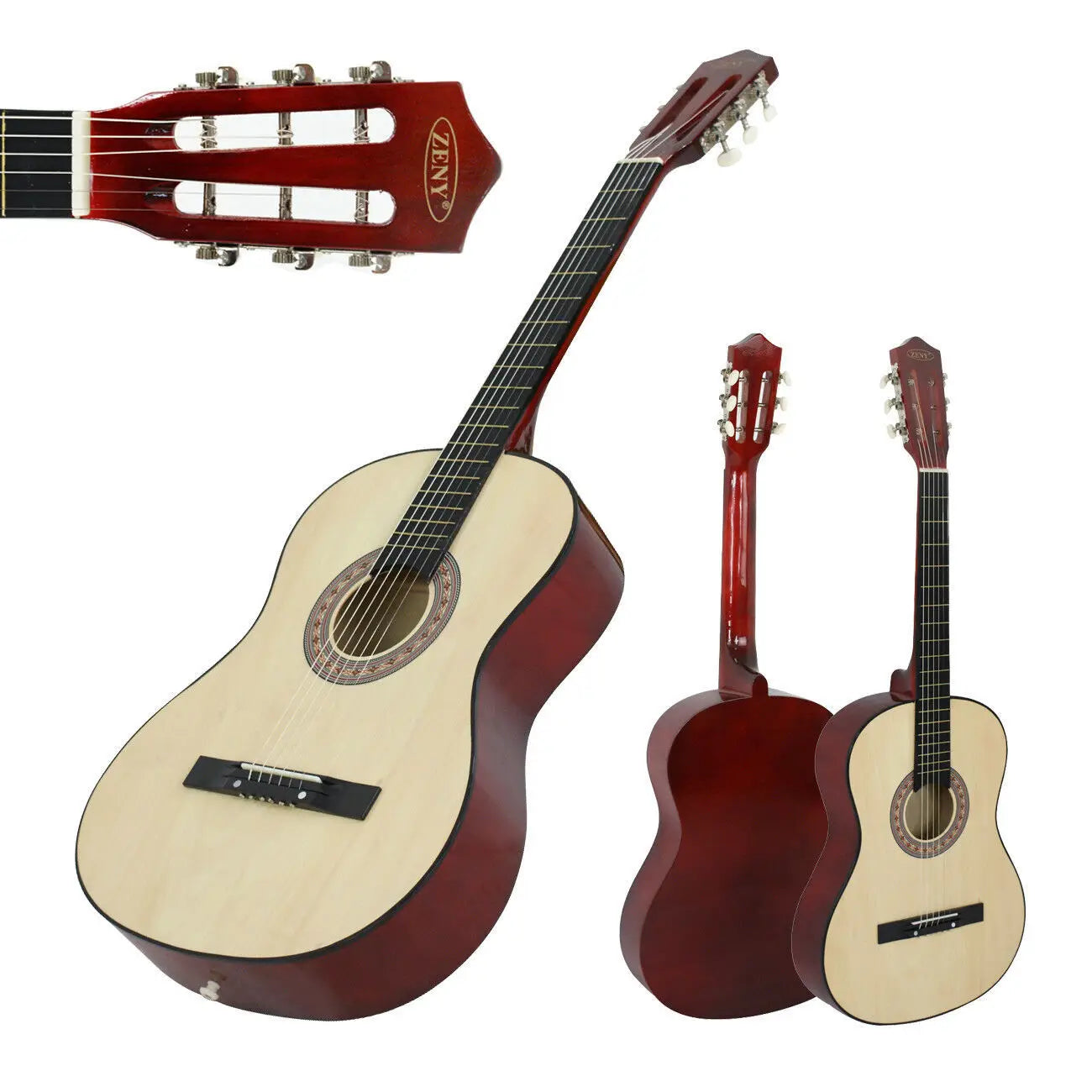 38 Inch Beginners Acoustic Guitar With Guitar Case, Strap, Tuner, Pick Natural