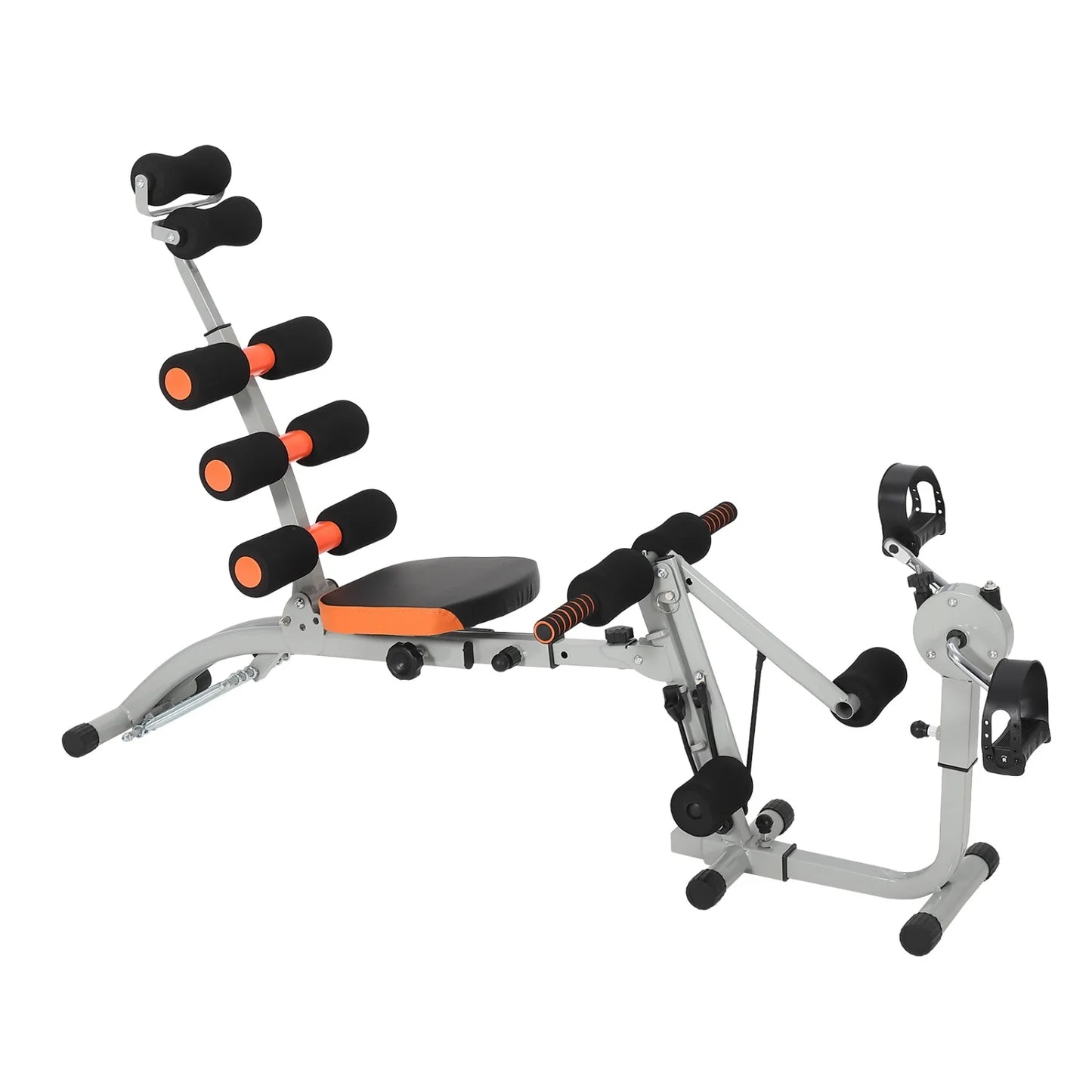Adjustable Ab Bench with Resistance Bands for Core & Full Body Workout– Collapsible Sit-Up Bench,Home Gym Fitness Equipment
