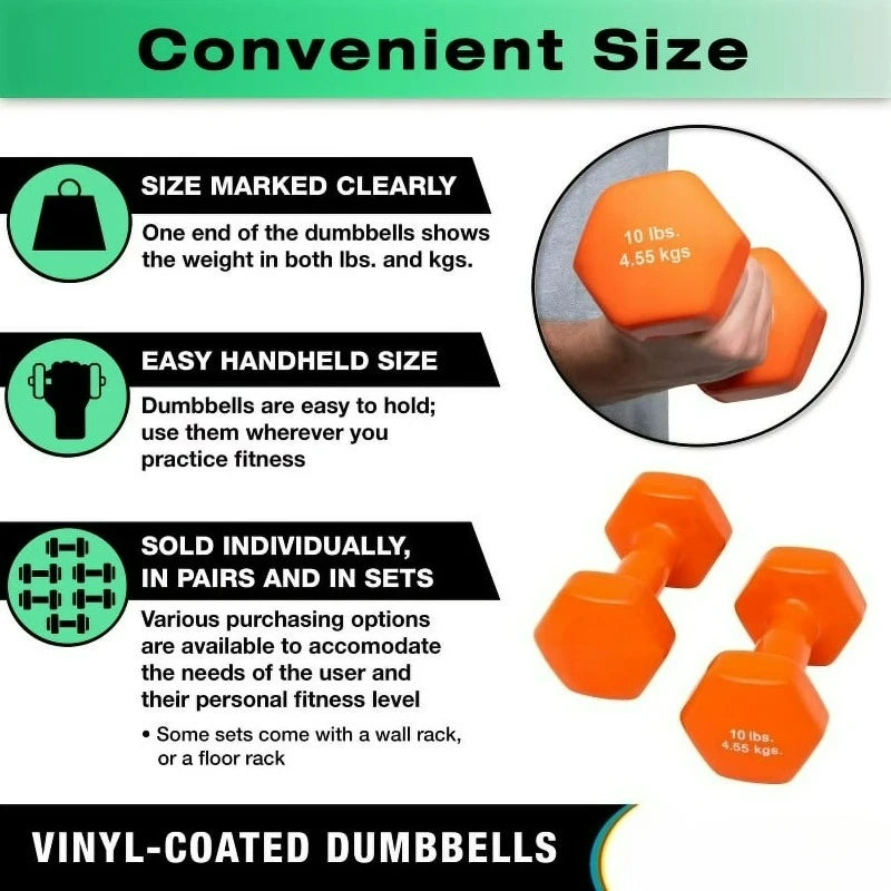 Vinyl Coated Dumbbell For Strength Training Home Gym