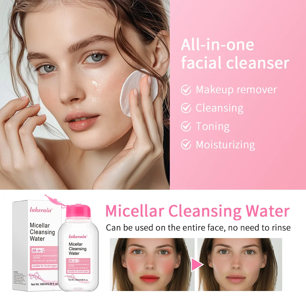Lakerain Micellar Cleansing Water Makeup Remover Hydrating Facial Cleanser