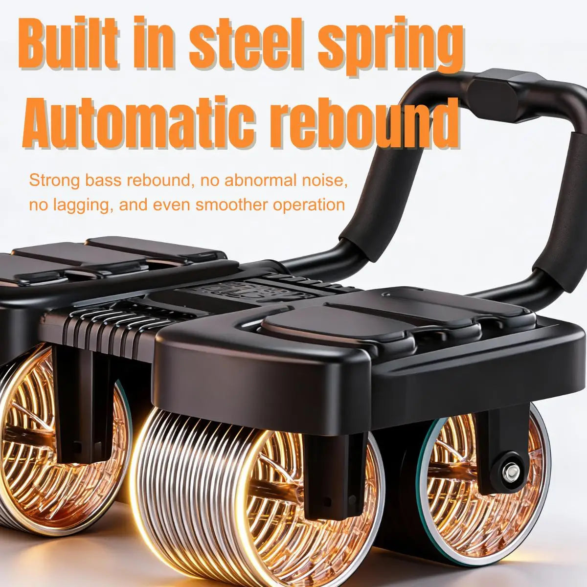RELIFE 2 in 1 Ab Wheel Roller with Elbow Support & Knee Mat - Automatic Rebound Upgraded Four-wheel Core Workout Home Gym Abs