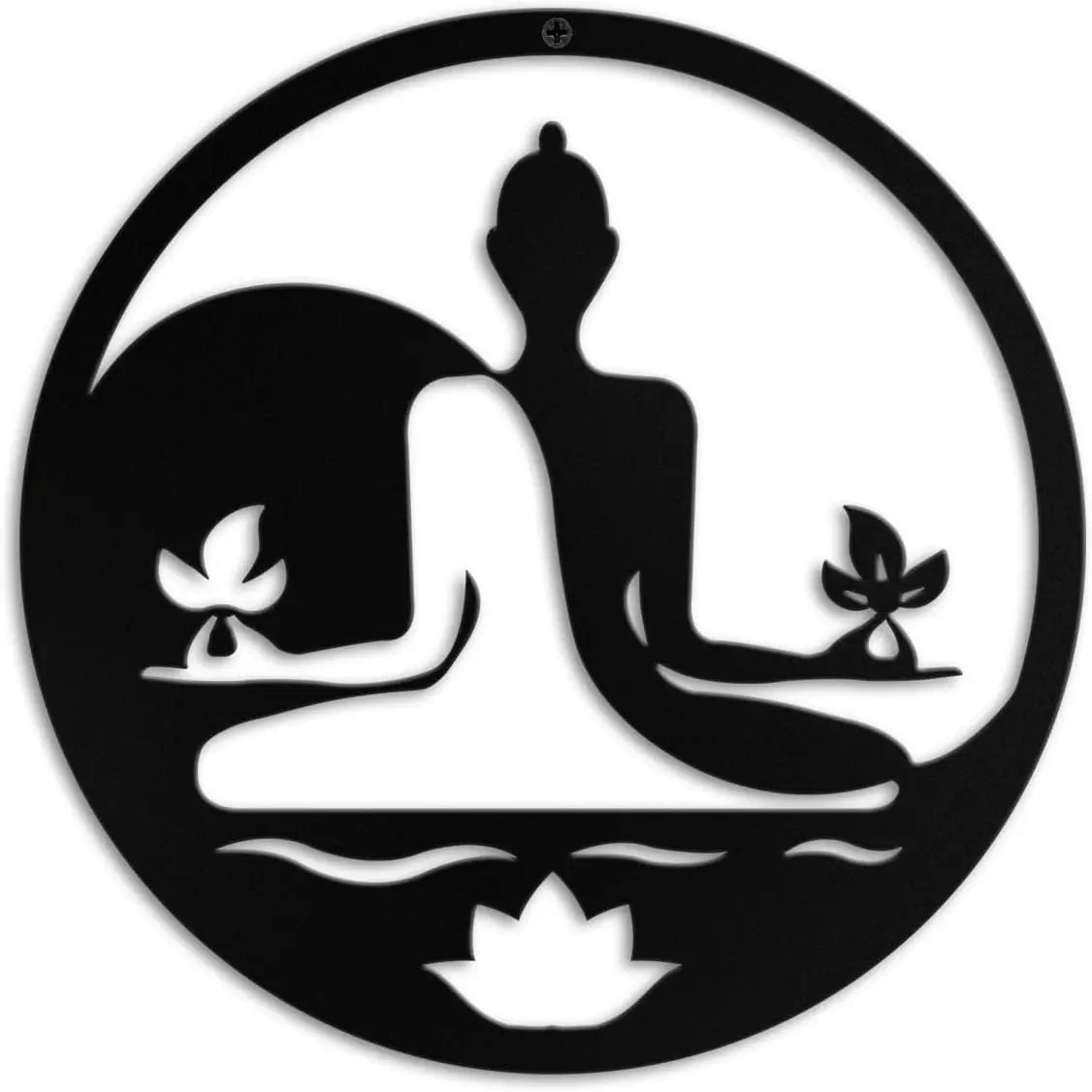 Metal Zen Wall Decor Iron Buddha Art Lotus Spiritual Meditation Décor for Living Room Bedroom Yoga Studio Office