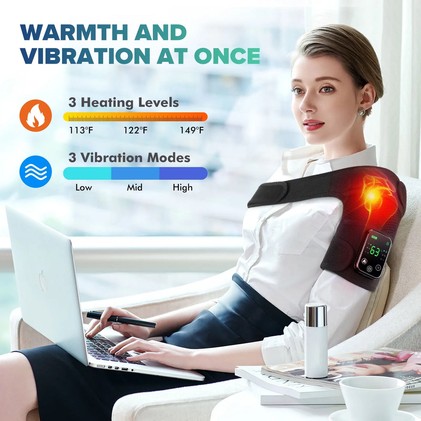Knee Heating Massager Hot Compress Vibration Massage Elbow Shoulder Support Knee Pad Relieve Arthrit