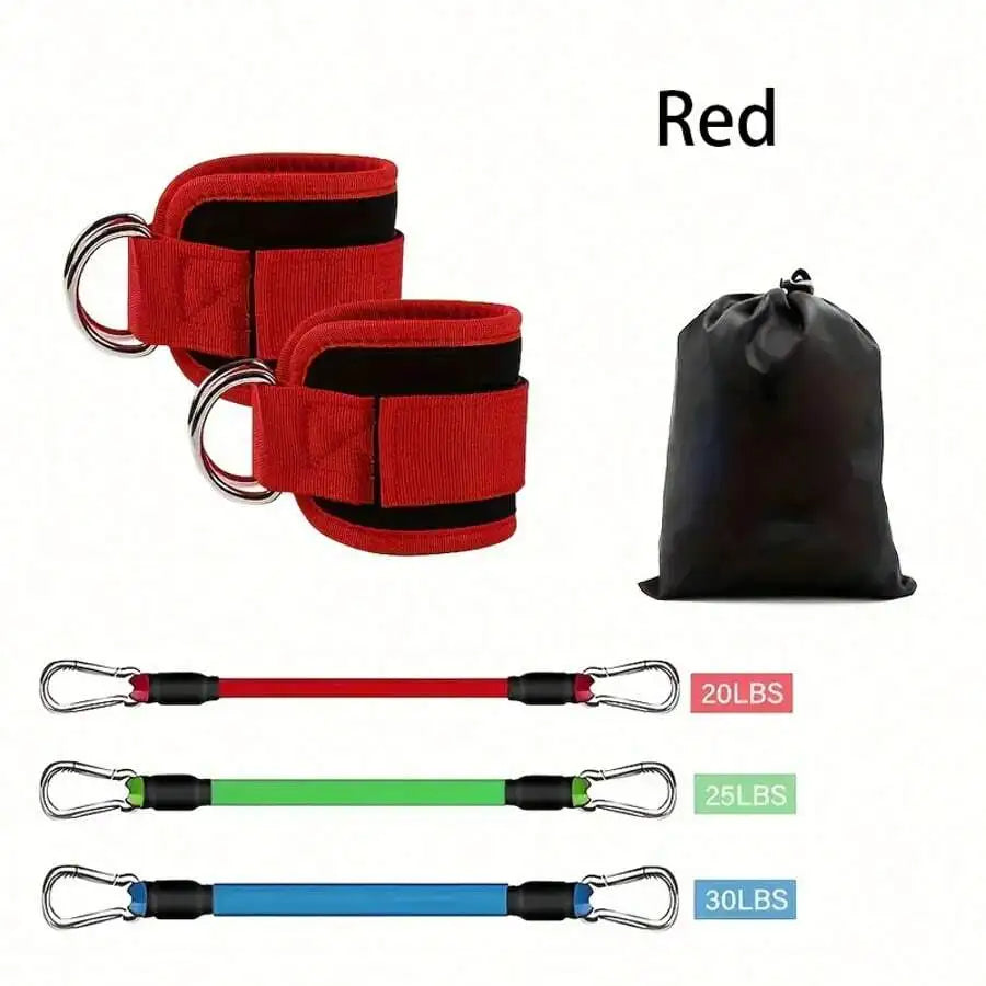 5pcs Ankle Resistance Bands Set – Adjustable Straps for Leg, Glute & Strength Training, Yoga Pull Bands with Carry Bag