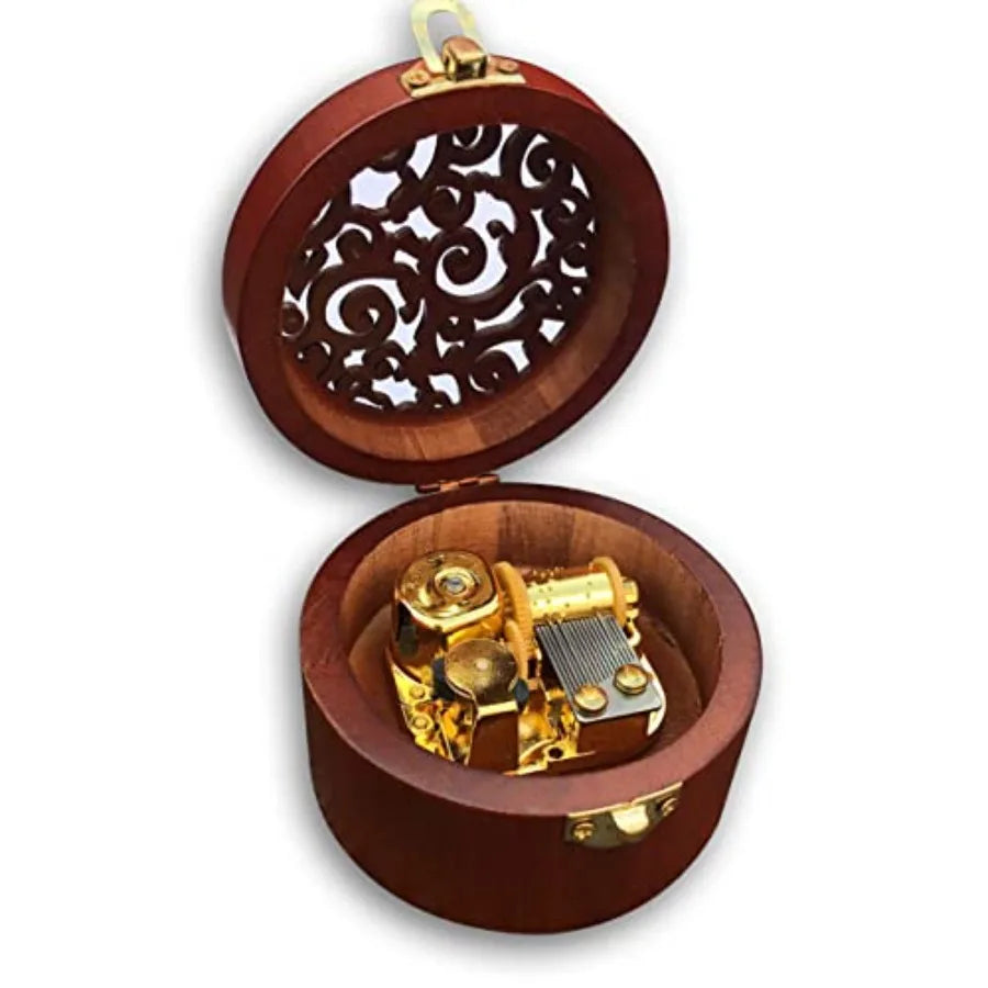 BinkeGG Wooden Wind up Music Box with Sankyo Musical Mechanism Tune: What a Wonderful World