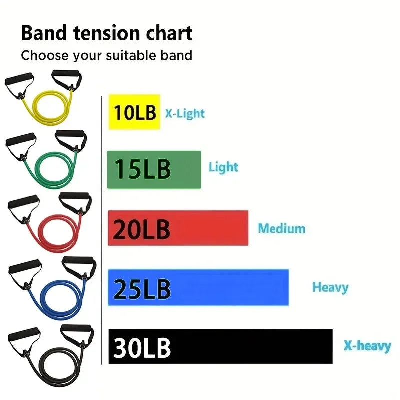 Resistance Bands with Handles for Home Gym, Exercise Strength Training Bands for Men Women, Portable Fitness Workout Equipment