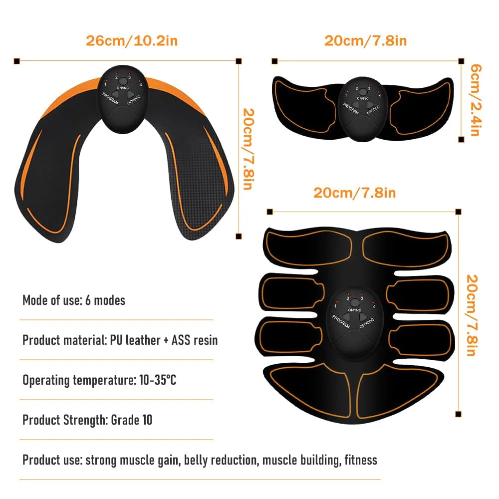 Rechargeable EMS Abs Stimulator, 3/4pcs Ultimate Muscle, Arm And Leg Trainer, Electric Muscle Simulator For Man Woman
