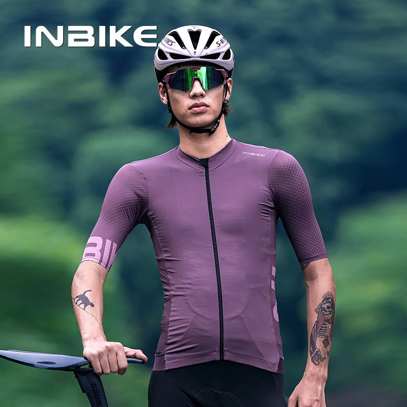 INBIKE Short Sleeve Cycling Jersey For Men Road MTB Breathable Quick Dry