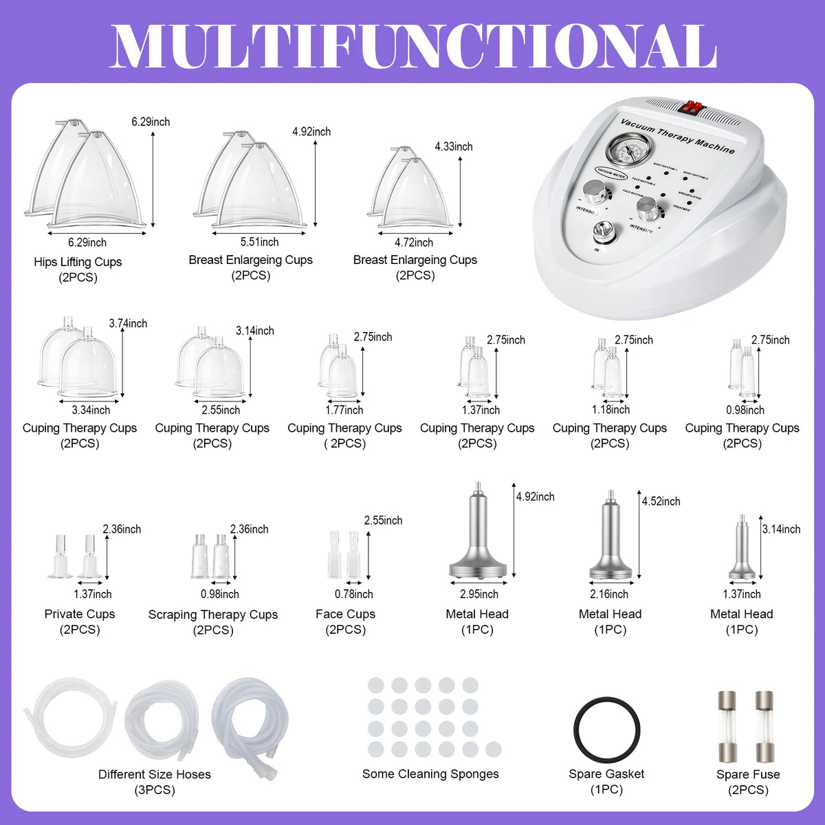 Electric Vacuum Pump Massage Breast Massager Enlargement & Butt Lifting Body Shaping for Beauty Salons, Hospitals, Spas