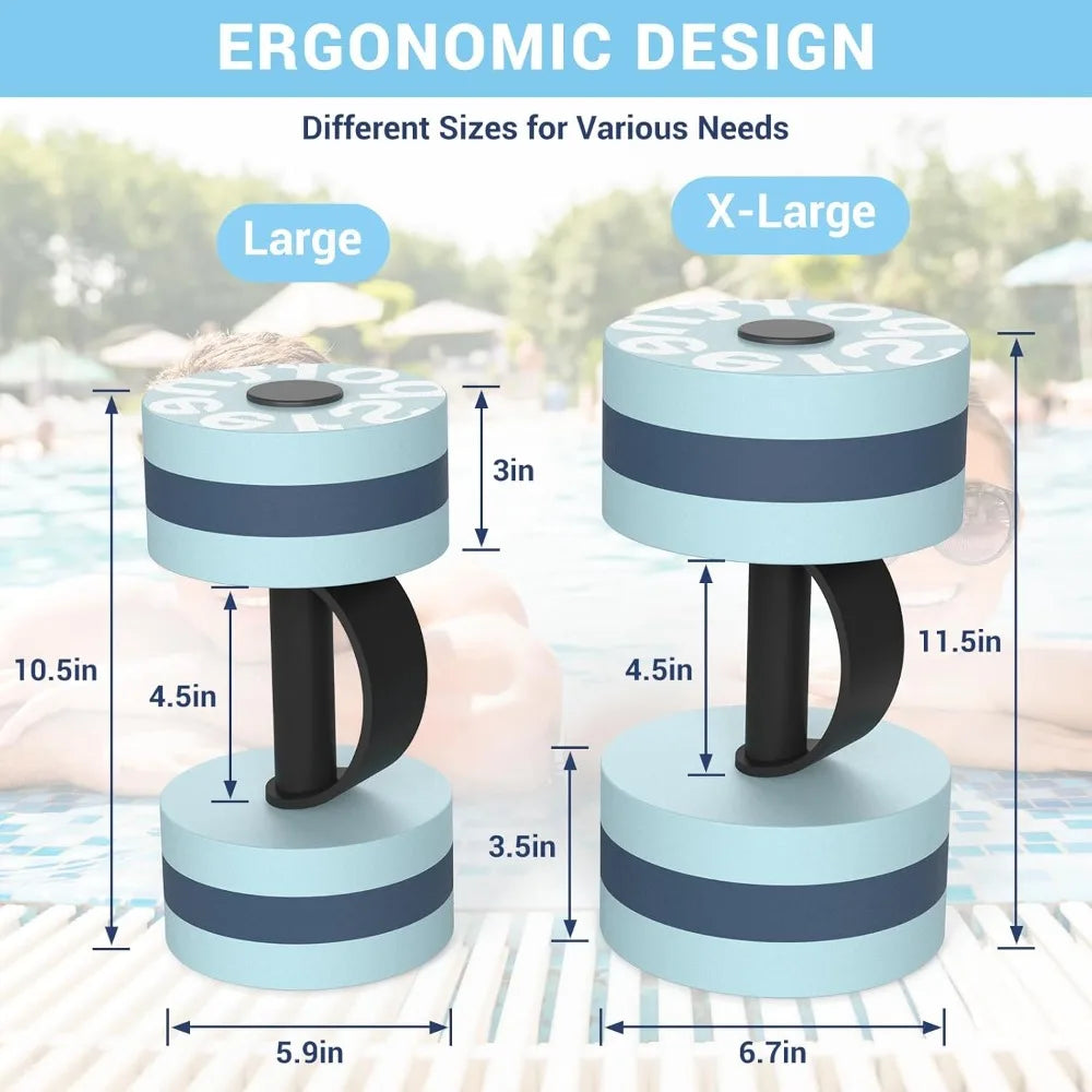 Water Dumbbells for Aquatic Exercise EVA Foam Pool Weights Set of 2