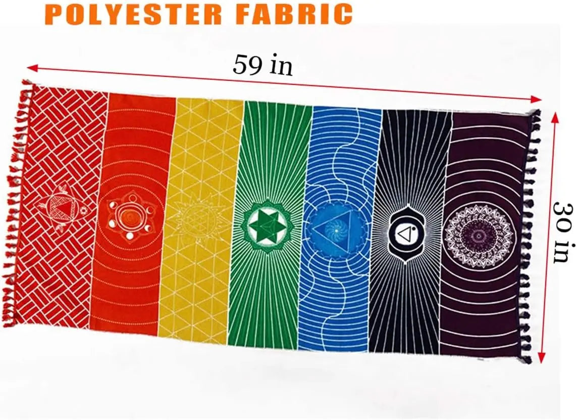 Mexican Yoga Mat Beach Picnic Blanket Chakra Meditation Rug Sunscreen Shawl Tapestry Decor Boho Pilates 59 in Polyester