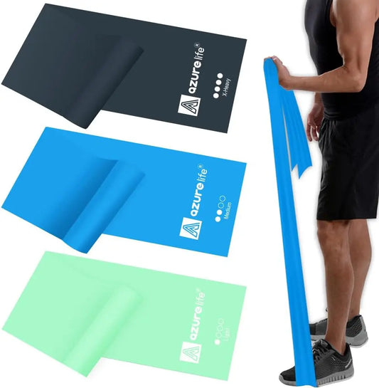 Resistance Bands Set, 5FT Long Non-Latex Exercise Bands for Physical Therapy, Yoga, Pilates, Rehab, Home or Gym Workouts