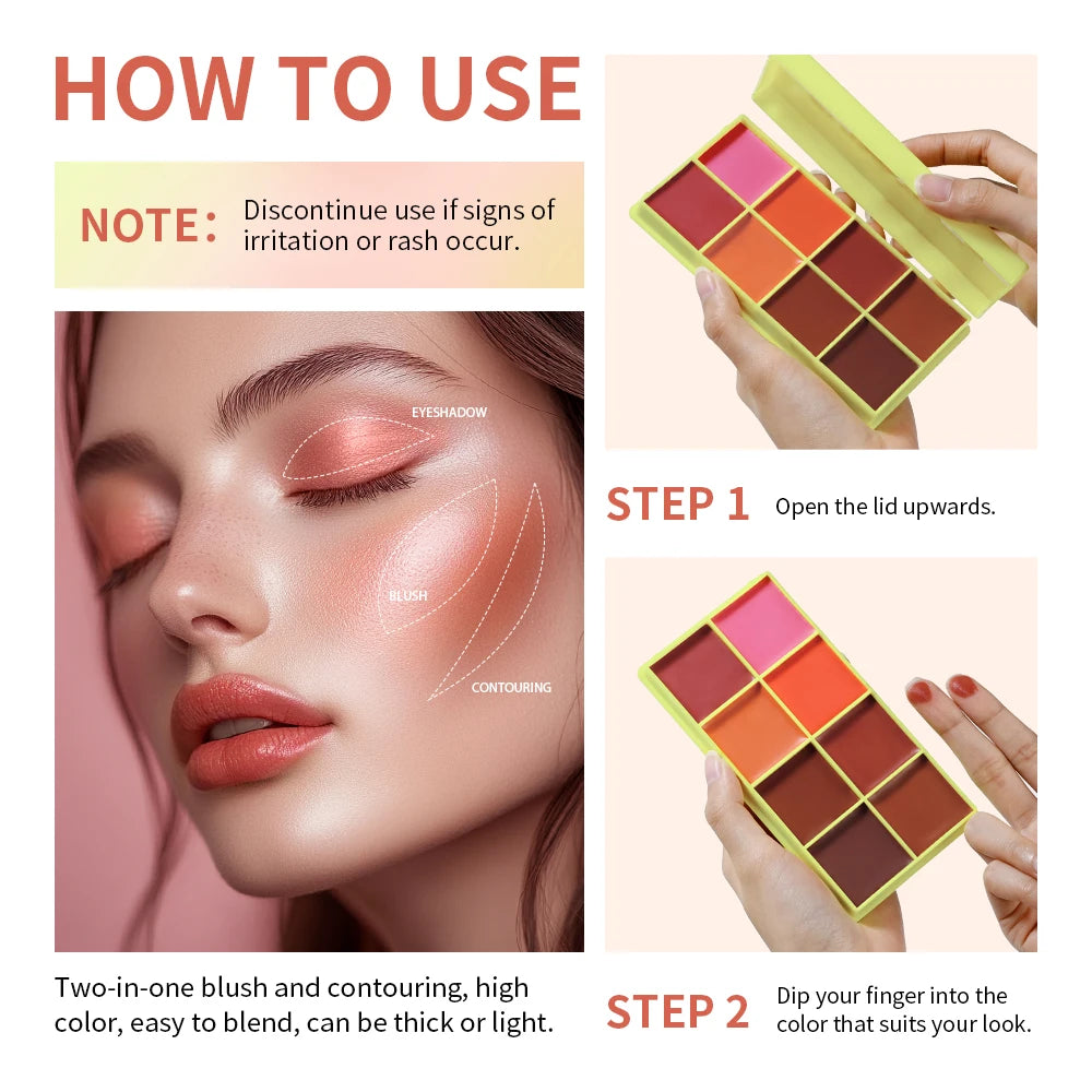 ibcccndc Blendable Cream Blush and Contouring Face Makeup Palette
