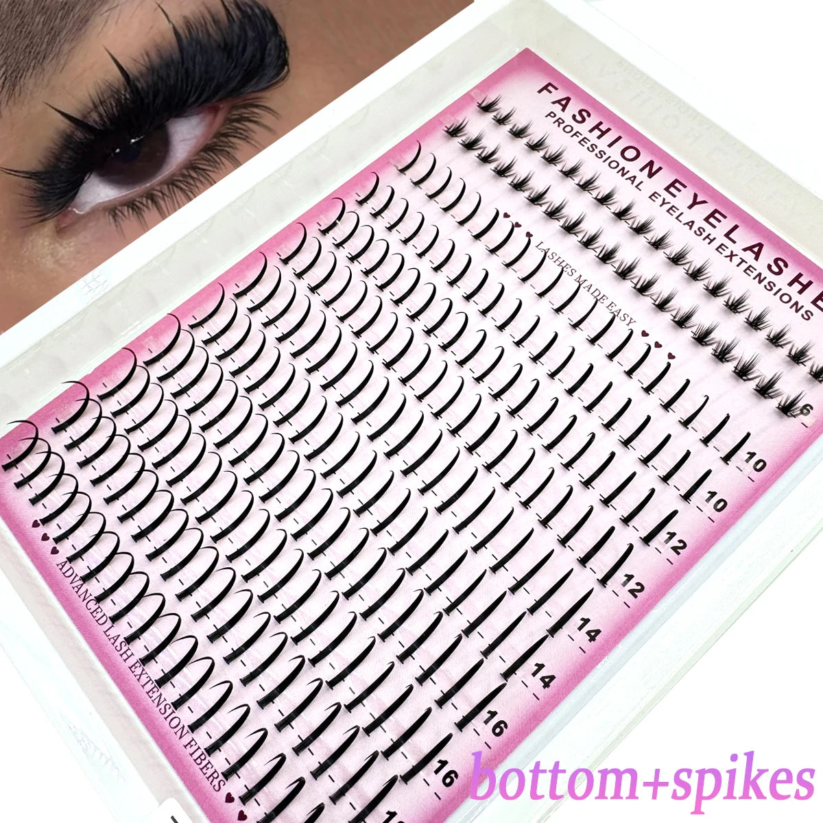 HBZGTLAD Spiky Cluster Eyelash Extensions for DIY Manga Looks