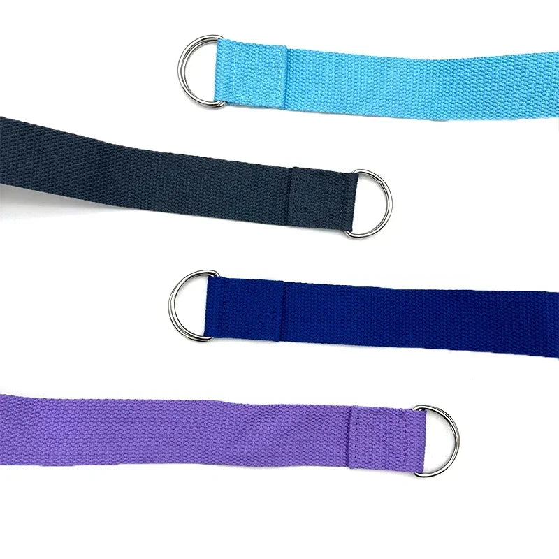 1.8mx3.8cm Yoga Strap Durable Cotton Exercise Straps Adjustable D-Ring Buckle Gives Flexibility for Yoga Stretching